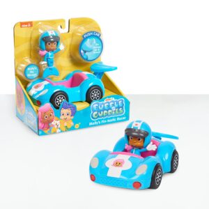 bubble guppies molly's fin-tastic racer, 4-inch molly figure and matching fin-tastic racer, blue, kids toys for ages 3 up by just play