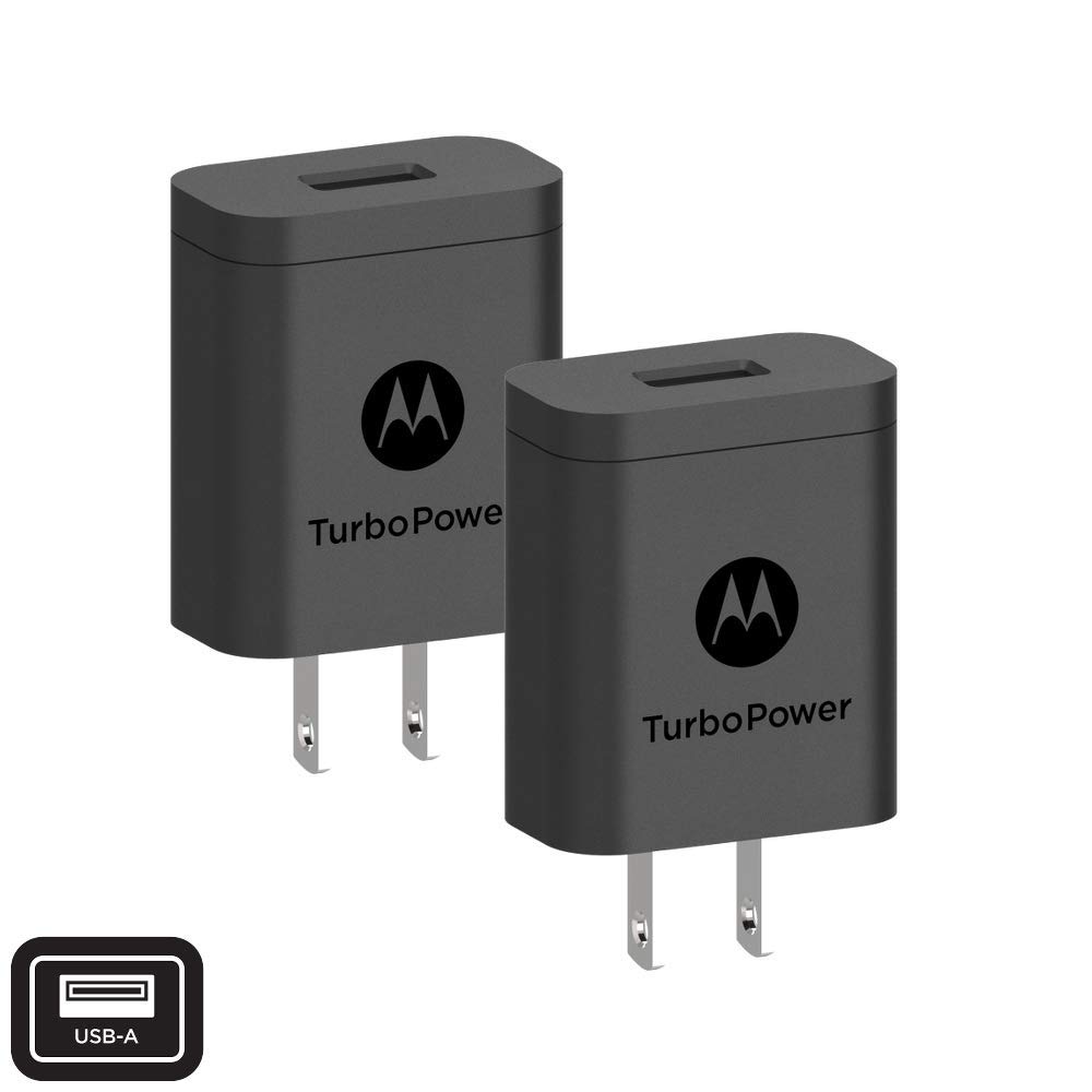 [2-Pack] Motorola TurboPower 18 QC3.0 Chargers with Long 6.6 ft USB-A to USB-C Cables for Moto Z, Z2, Z3, X4, Motorola One, One Power, G7, G7 Play, G7 Plus,G6, G6 Plus [NOT for G6 Play]