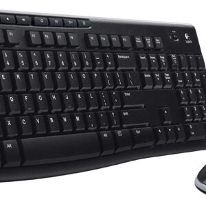 Logitech K270 Wireless Keyboard and M185 Wireless Mouse Combo — Keyboard and Mouse Included, Long Battery Life (Black with Mouse)