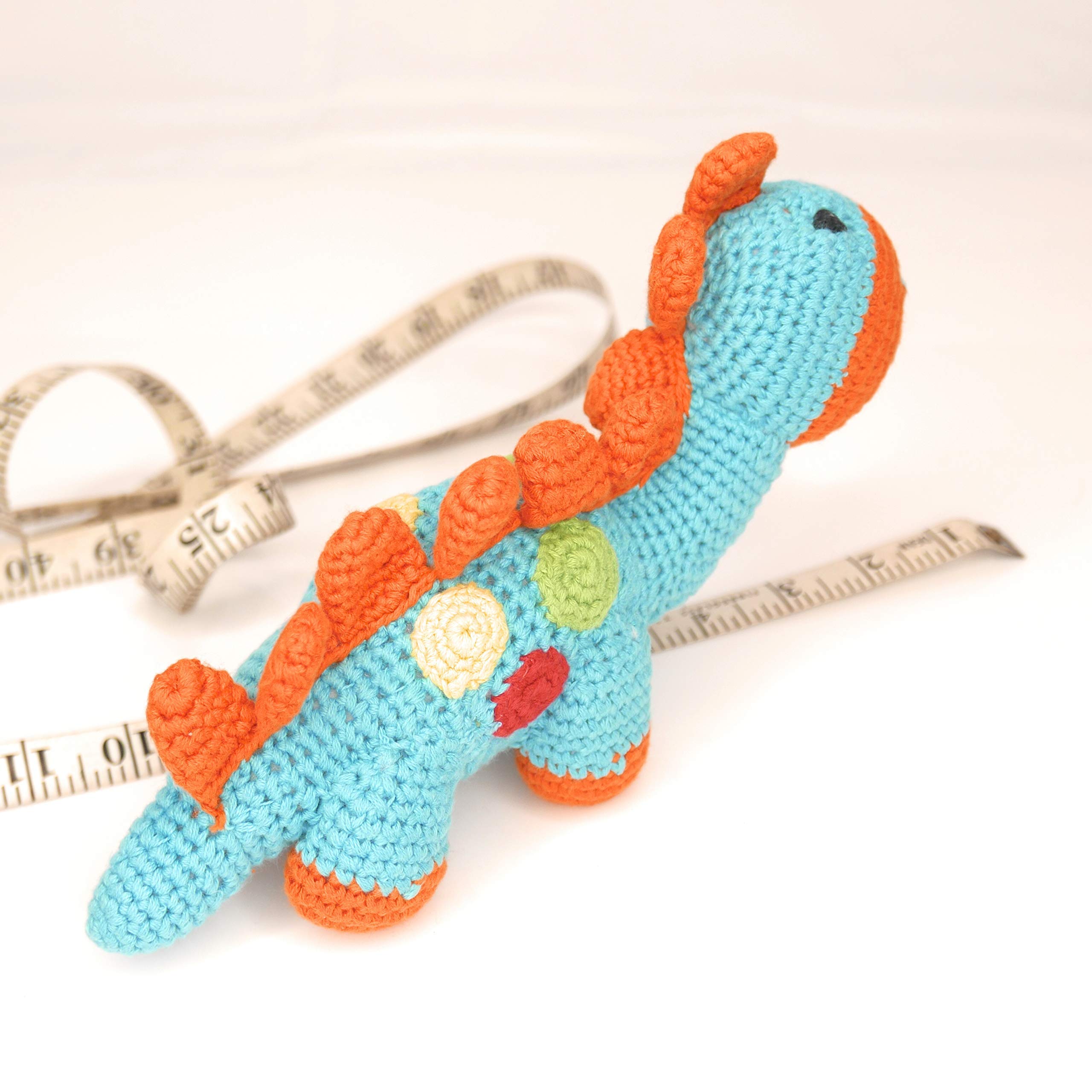 Pebble | Handmade Dinosaur - Turquoise | Crochet | Fair Trade | Pretend | Imaginative Play | Stegosaurus | Machine Washable