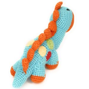 Pebble | Handmade Dinosaur - Turquoise | Crochet | Fair Trade | Pretend | Imaginative Play | Stegosaurus | Machine Washable