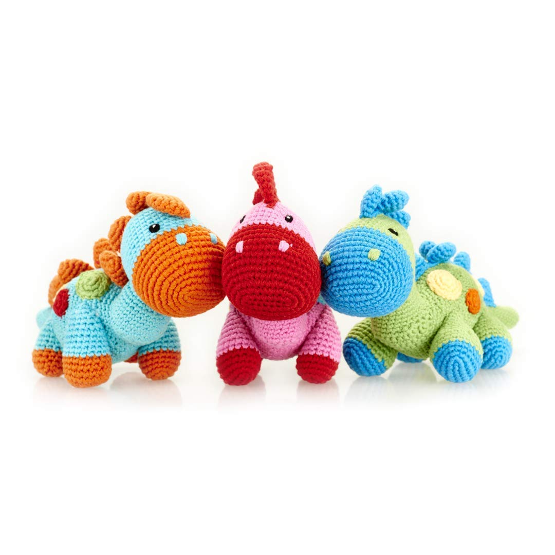 Pebble | Handmade Dinosaur - Turquoise | Crochet | Fair Trade | Pretend | Imaginative Play | Stegosaurus | Machine Washable