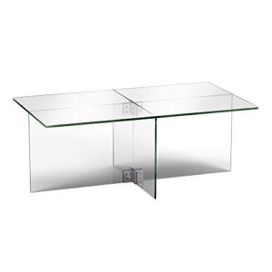 henn&hart coffee table, one size, clear glass, 16" h x 42" l x 24" w