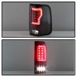 ACANII - For 2004-2008 Ford F150 LOBO Styleside Black Housing LED Tube Tail Lights Brake Lamps Driver & Passenger Side