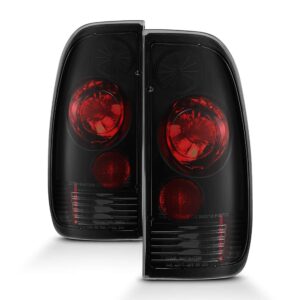 acanii - for 1997-2003 ford f150 99-07 f250 f350 f450 superduty black smoked tail lights brake lamps pair set left+right