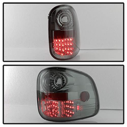 ACANII - For 1997-2003 Ford F150 Pickup Flareside Smoked Lens LED Tail Lights Brake Lamps Replacement Driver & Passenger