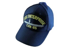 uss enterprise cvn-65 navy ship hat u.s military official ball cap u.s.a made