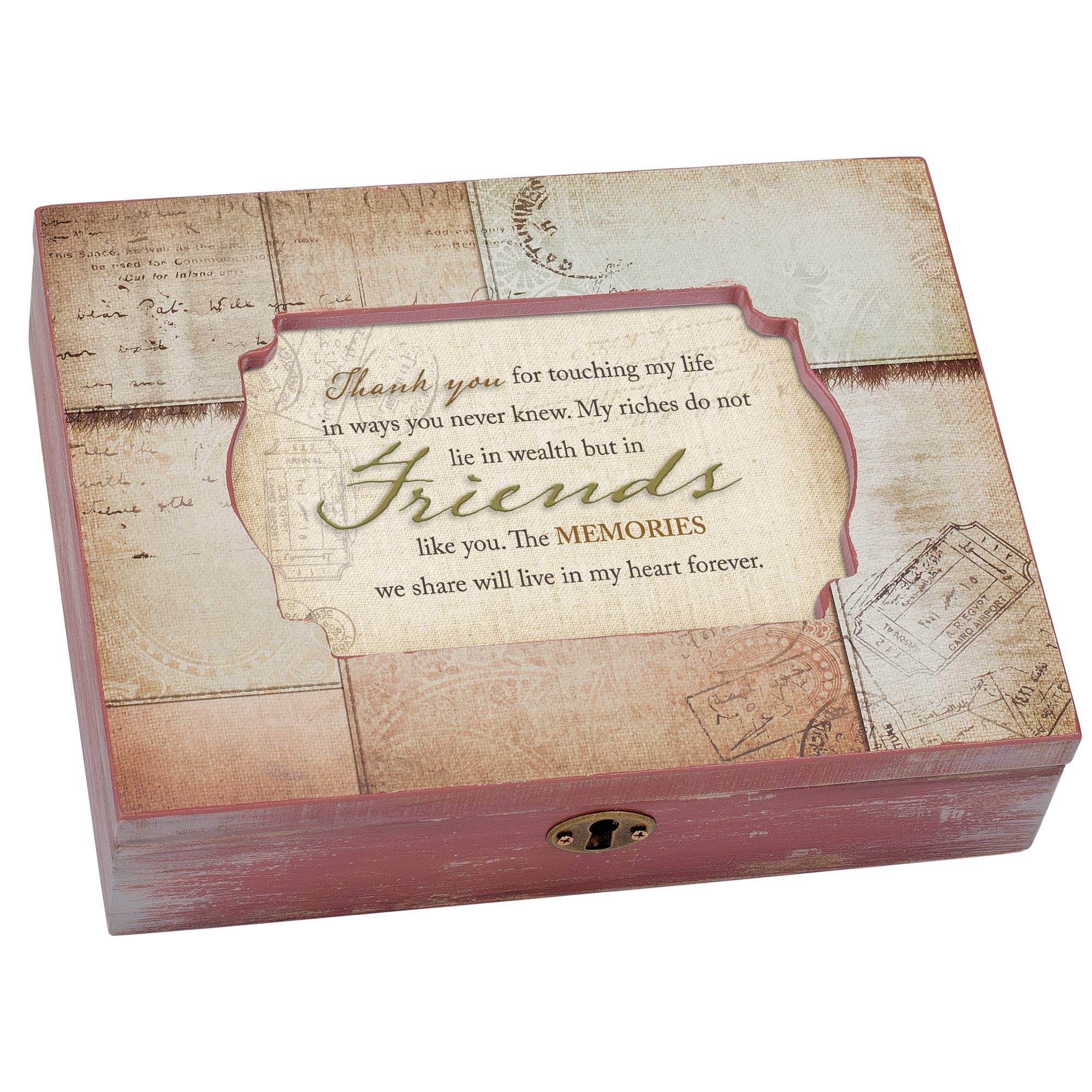 Cottage Garden Friends Memories Share Forever Passport Decoupage Music Box Plays That's What Friends are for