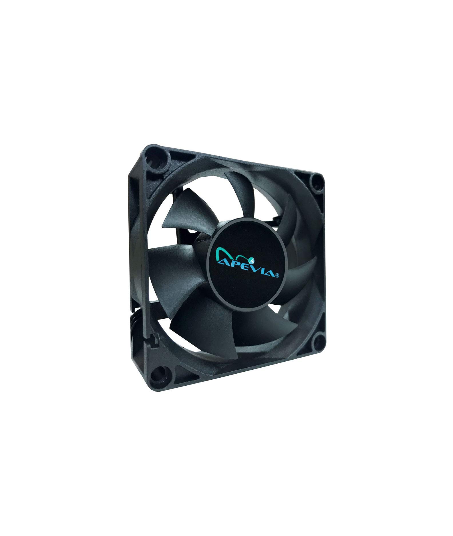 Apevia CF7025S-5 (5 Pk) 70mm x 70mm x25mm Black Case Fan W/4PIN Molex + 3PIN Motherboard Adapter