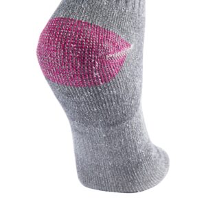 Browning Women's Everyday Wool Camo Socks | Fuchsia Camo | Gray Marl Fuchsia | Medium 2 Pack