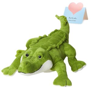 athoinsu cute alligator stuffed animal hugging soft realistic crocodile plush toy pillow birthday children's day christmas for toddler kids boys, 18.5''