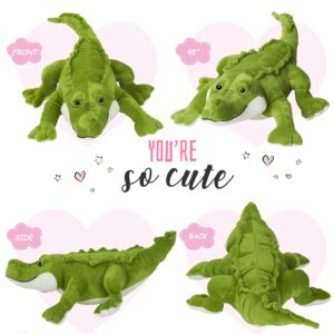 Athoinsu Cute Alligator Stuffed Animal Hugging Soft Realistic Crocodile Plush Toy Pillow Birthday Children's Day Christmas for Toddler Kids Boys, 18.5''