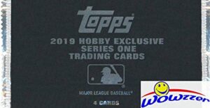 2019 topps series 1 baseball hobby exclusive factory sealed silver pack! exclusive chrome cards in 1984 design! look for autos of derek jeter, mike trout, shohei ohtani,bo jackson & many more! wowzzer