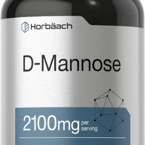 Horbäach D-Mannose | 2100mg | 120 Capsules | Highest Potency | Non-GMO & Gluten Free Supplement