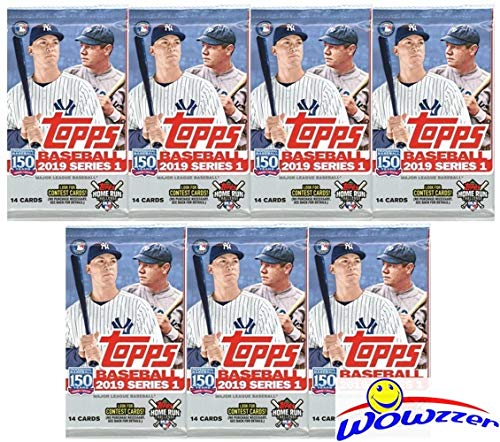 2019 Topps Series 1 MLB Baseball EXCLUSIVE Factory Sealed Retail Box with 98 Cards & SPECIAL MLB 150th Anniversary Commemorative PATCH! Loaded with Rookies & Inserts! Look for Autos & Relics! WOWZZER!