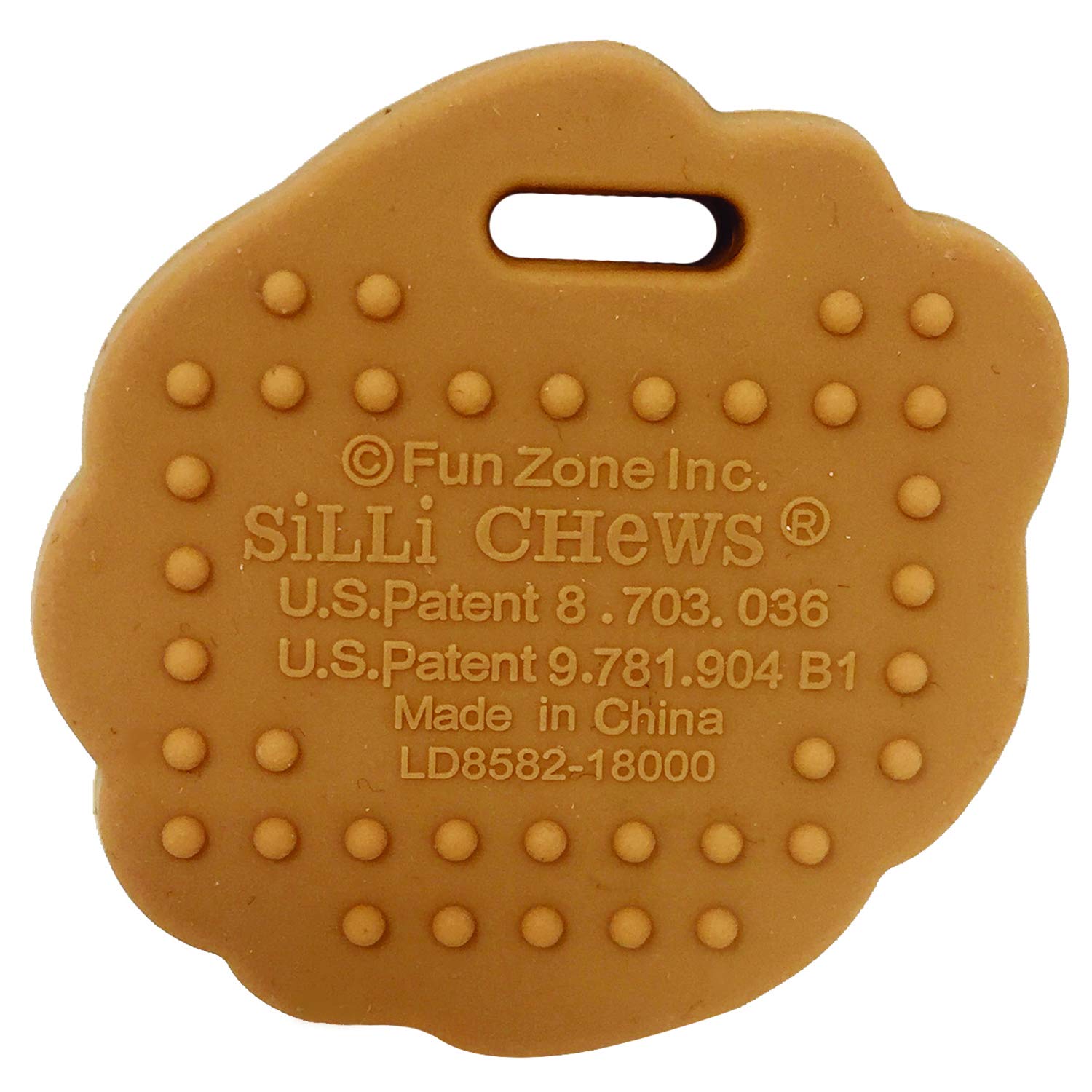 Silli Chews Baby Teething Cookie Biscuit Silicone Infant Teething Toy with Clip and Holder for Babies - Best Natural Silly Chew Toys Infant Teether for Boys or Girls