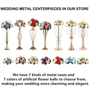 Versatile Metal Flower Arrangement, Candle Holder Stand Set for Wedding Party Dinner Centerpiece Event Restaurant Hotel Decoration (Twist Style, 10 x L)