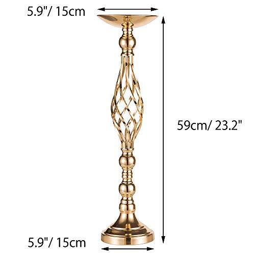 Versatile Metal Flower Arrangement, Candle Holder Stand Set for Wedding Party Dinner Centerpiece Event Restaurant Hotel Decoration (Twist Style, 10 x L)