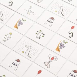 Monolike Message Buddy Card - Mix 40 Mini Single cards, 20 envelopes Package