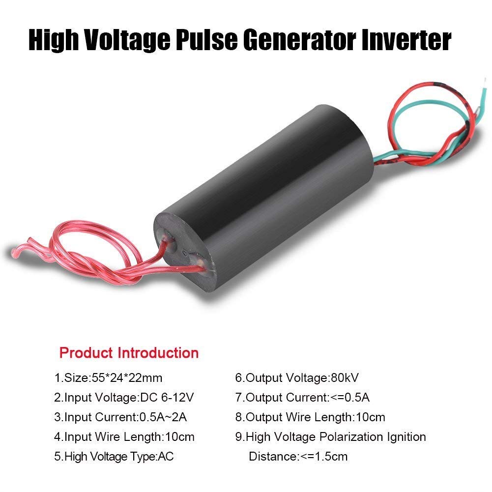 FTVOGUE DC6-12V High Voltage Pulse Generator Transformer Super Arc Pulse Ignition High Temperature Arc Igniter Module 80KV