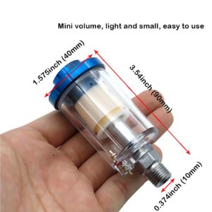 beduan Water Oil Separator Filter, 1/4" NPT Male and Female Thread Spray Gun Filters Air Line Compressor Fitting （Pack of 2）