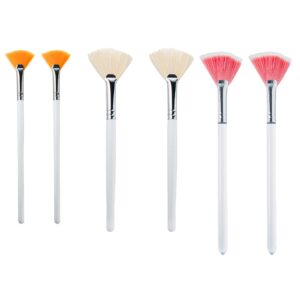 essenavita fan mask brush set of 6 pieces mask application fan brush glycolic fan brush boar head fan brush