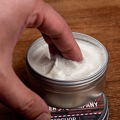 Shaving Cream for Men - Barbershop Scent - Thick Lather for Traditional and Cartridge Shaving by Rocky Mountain Barber Company - 5oz Tin