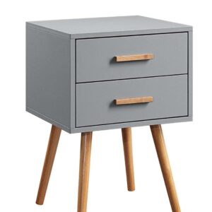 Convenience Concepts Oslo 2 Drawer End Table, Gray