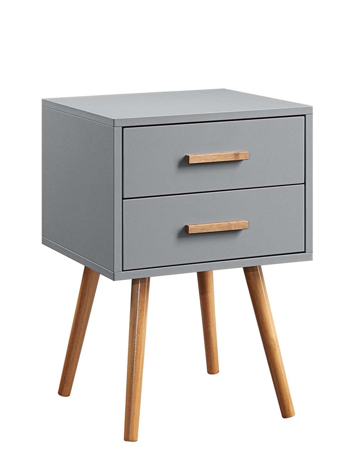 Convenience Concepts Oslo 2 Drawer End Table, Gray