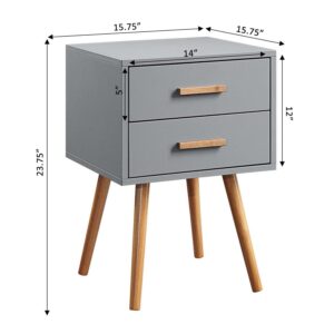 Convenience Concepts Oslo 2 Drawer End Table, Gray