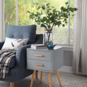 Convenience Concepts Oslo 2 Drawer End Table, Gray