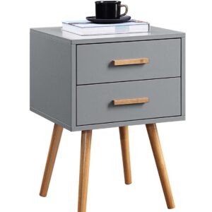 Convenience Concepts Oslo 2 Drawer End Table, Gray