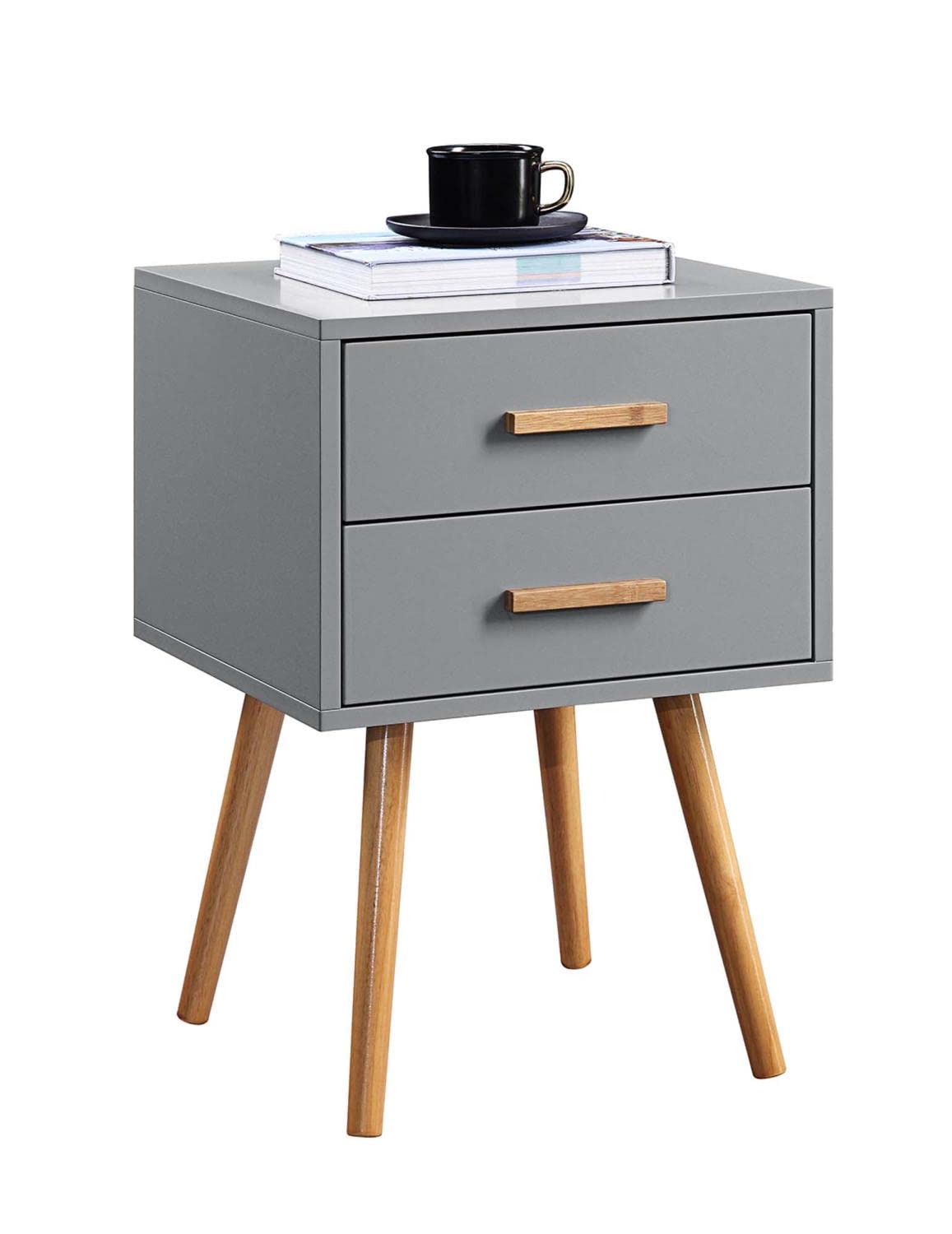 Convenience Concepts Oslo 2 Drawer End Table, Gray