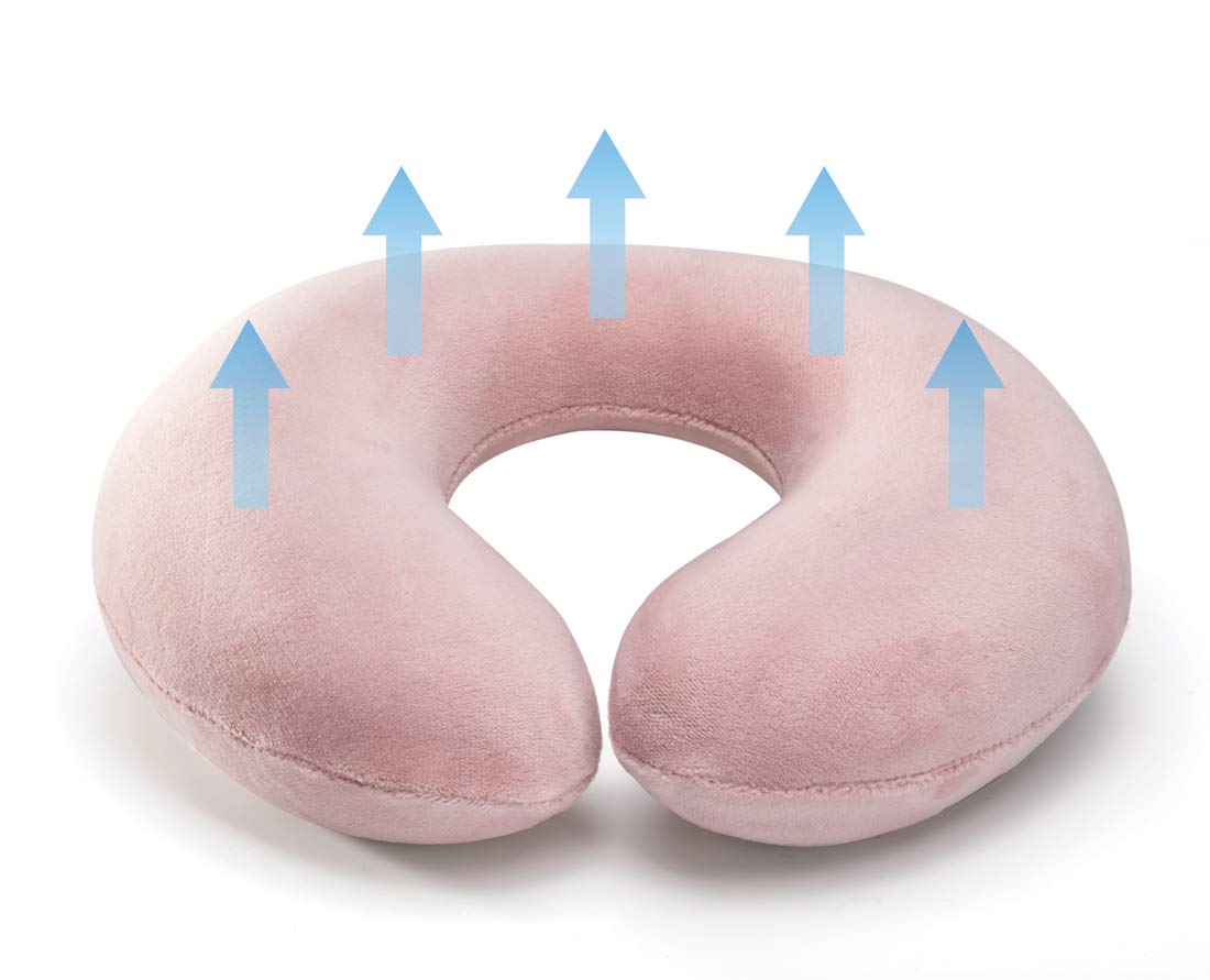 Aurelius Baby Travel Pillow,Infant Head and Neck Support Pillow for Car Seat,Stroller (Pink)