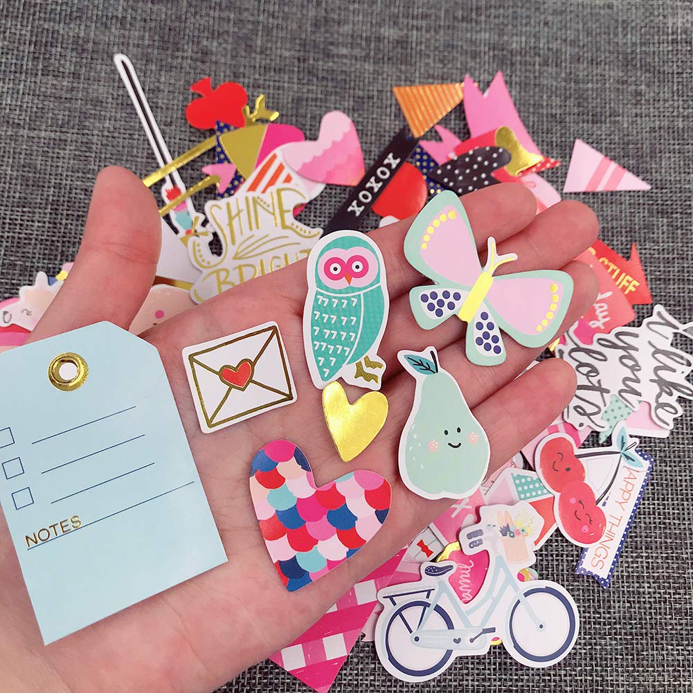 Scrapbook Stickers80pcs Cardstock Stickers Love Stickers Decorative Masking Stickers for Personalize Laptop Scrapbook Daily Planner and Crafts