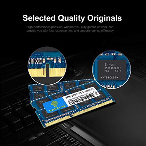 Rasalas 8GB DDR3 PC3-10600S DDR3 1333MHz 1.5V CL9 Ram 2RX8 PC3 204 Pin SODIMM Laptop Notebook Computer Memory Ram Module Chips