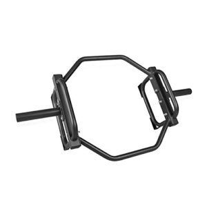 cap barbell olympic trap bar, hex bar, shrug bar, deadlift bar, black, 50 inches