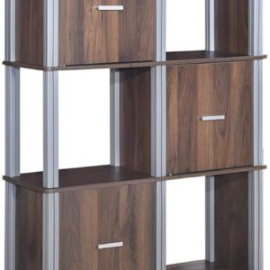 Tangkula 3-Tier Bookshelf, 3-Shelf Bookcase with 3 Drawers, Book Rack Display Storage Organizer Shelves Storage Shelf for Home Office Decor (Walnut)