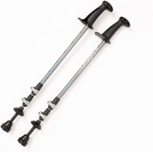 urban poling activator2®, dark gray/cyan, 1 pair – for users up to 6’4" – lightweight, aluminum nordic walking sticks – collapsible & adjustable hiking gear – ergonomic rubber grip, carbide metal tip,