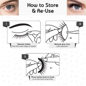 False Eyelashes Natural Face Eye Lashes - Self Adhesive Eyelash Strip - Pre Glued Falsies Eyelashes