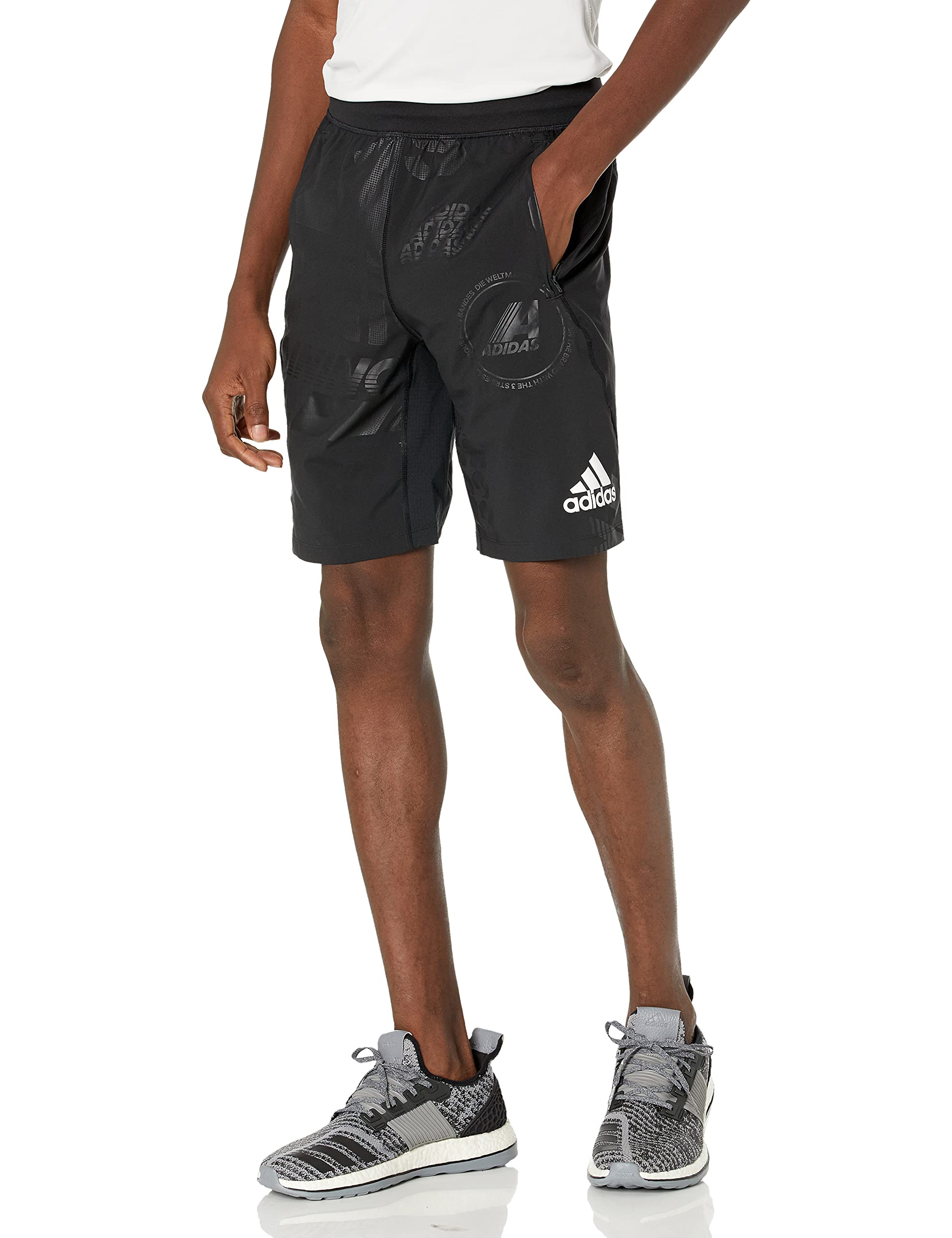 adidas Men's 4KRFT Daily Press 10-Inch Training Shorts, Black, Small