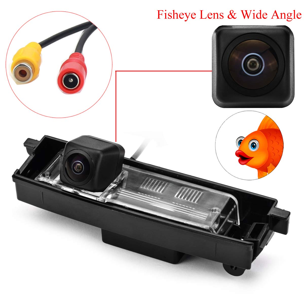 aSATAH Fisheye Lens Car Rear View Camera for Toyota RAV4 RAV-4 RAV 4 2006~2012 / Toyota Vanguard 2006~2012 &Vehicle Camera Waterproof and Shockproof Reversing Backup Camera (Fisheye Lens)