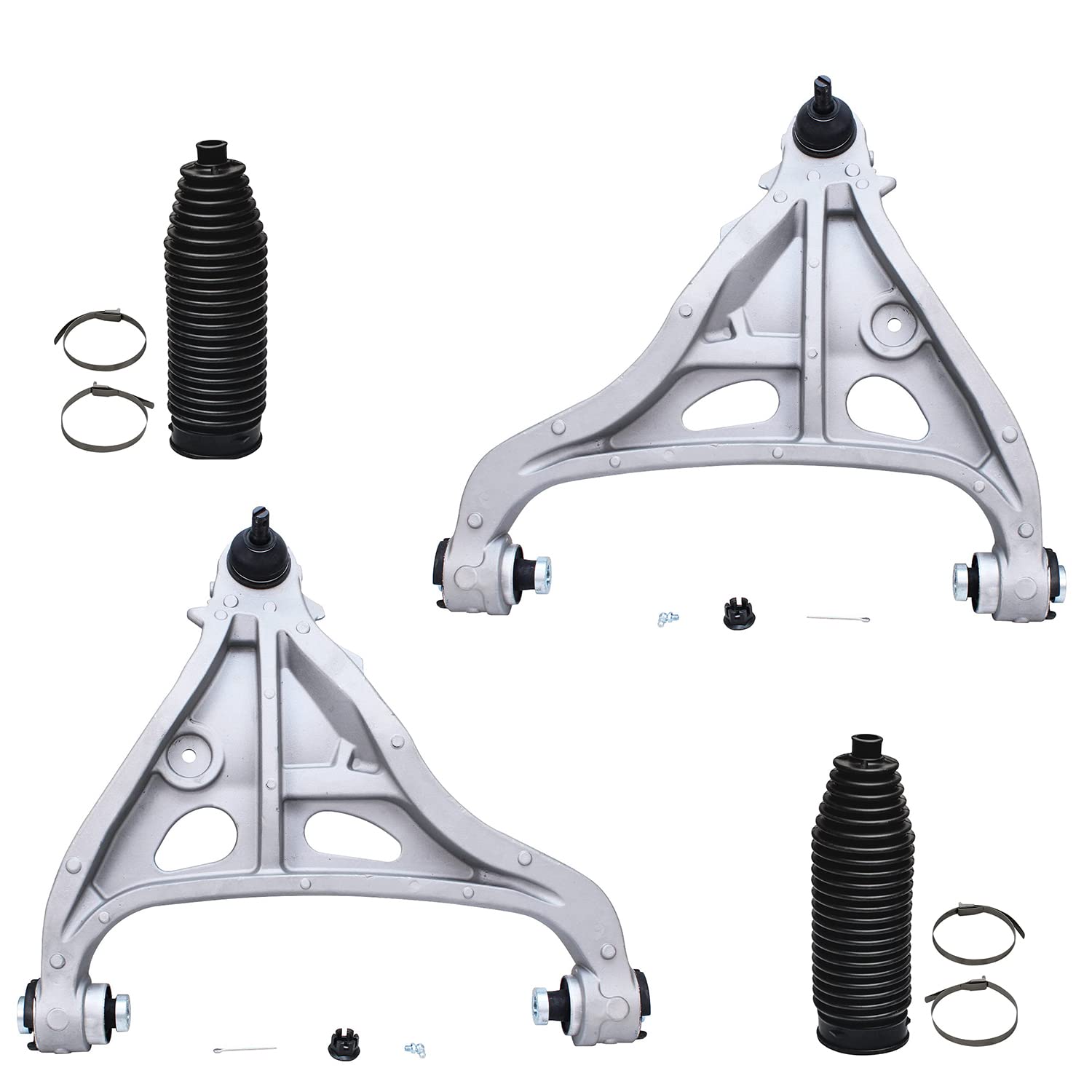 Detroit Axle - Front End 12pc Suspension Kit for 2WD 05-08 Ford F-150 Lincoln Mark LT [Base Payload] 4 Upper Lower Control Arms 2 Sway Bar Links 4 Tie Rods 2 Boots 2005 2006 2007 2008 Replacement