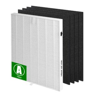 AP-1512HH Replacement Filter H13 Ture HEPA Compatible with Coway AP-1512HH, AP-1518R, AP-1519P, Airmega 200M Air Purifier, Part# 3304899, 1 HEPA Filter + 4 Carbon Pre-Filters