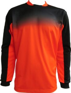 vizari vallejo goalkeeper jersey for adults | 100% polyester adults soccer goalie jersey for exceptional performance | two tone mens soccer goalie jersey with padded elbows for safety orange/black