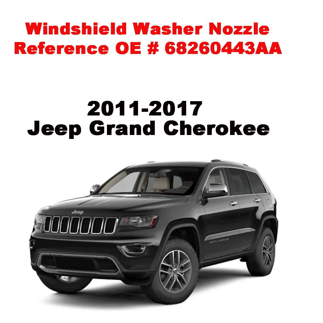 ZHParty 2 Pcs Front Windshield Washer Nozzle Wiper Spray Jet Fits Jeep Grand Cherokee 2011-2023, Fits Dodge Grand Caravan 2011-2014, Fits Dodge Durango 2011-2018 - Replace OEM# 68269108AA, 55372143AB