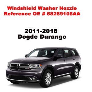 ZHParty 2 Pcs Front Windshield Washer Nozzle Wiper Spray Jet Fits Jeep Grand Cherokee 2011-2023, Fits Dodge Grand Caravan 2011-2014, Fits Dodge Durango 2011-2018 - Replace OEM# 68269108AA, 55372143AB