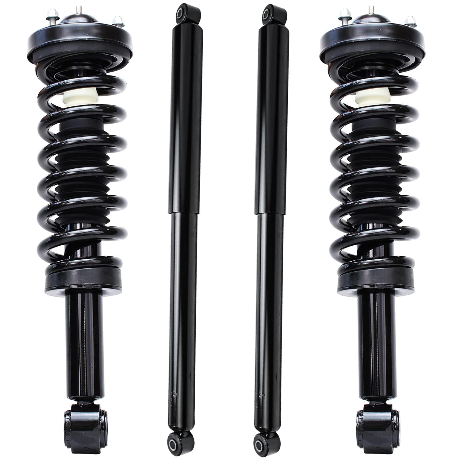 Detroit Axle - 4WD Struts Shocks for 2009-2013 Ford F-150 Complete 2 Front Struts with Coil Spring 2 Rear Shock Absorbers 2010 2011 2012 Replacement Quick Install Ready Struts Assembly