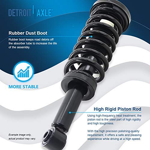 Detroit Axle - 4WD Struts Shocks for 2009-2013 Ford F-150 Complete 2 Front Struts with Coil Spring 2 Rear Shock Absorbers 2010 2011 2012 Replacement Quick Install Ready Struts Assembly