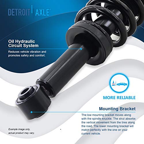 Detroit Axle - 4WD Struts Shocks for 2009-2013 Ford F-150 Complete 2 Front Struts with Coil Spring 2 Rear Shock Absorbers 2010 2011 2012 Replacement Quick Install Ready Struts Assembly